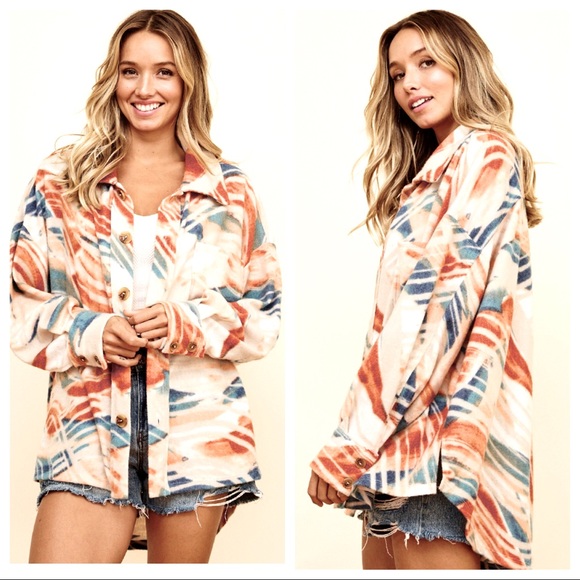 Favorite Fabulous Boyfriend Multi Color Chic Oversized Jacket - Picture 3 of 4